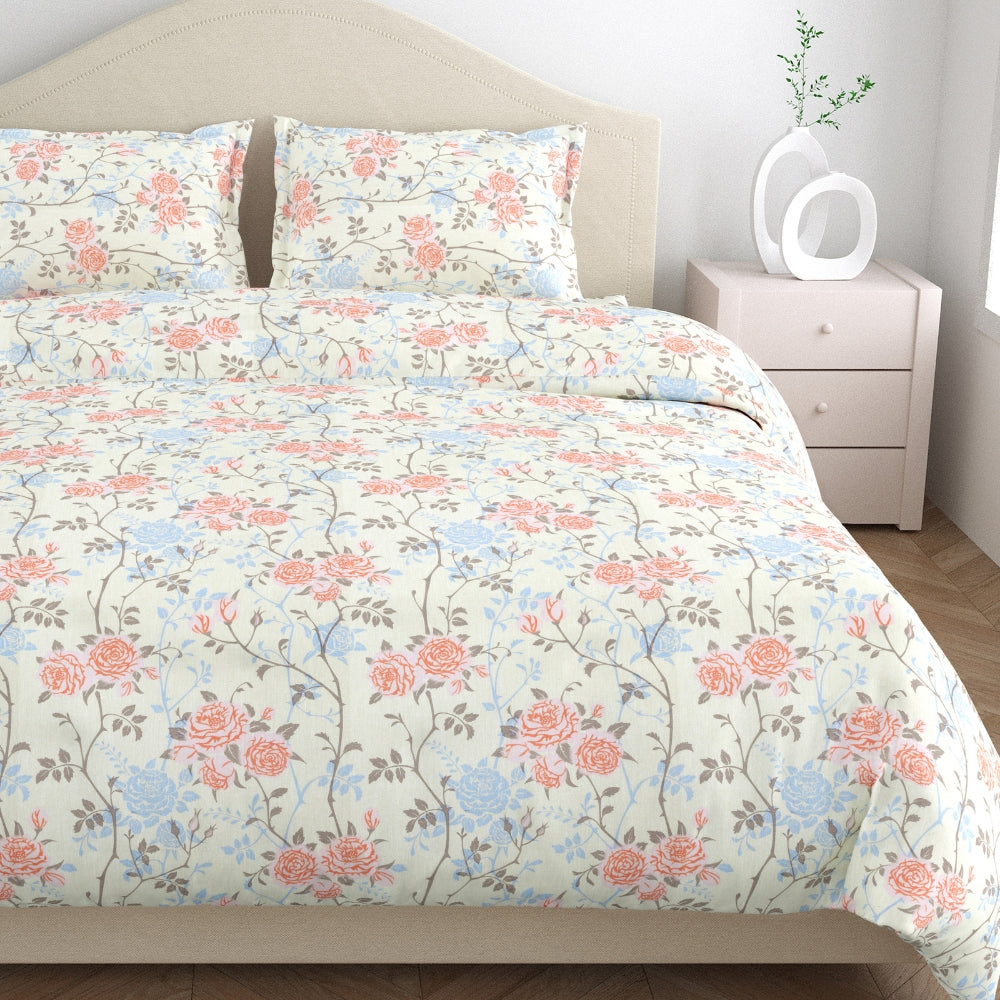 100% Combed Cotton 144 TC King Flat Bedsheet Petalhaze