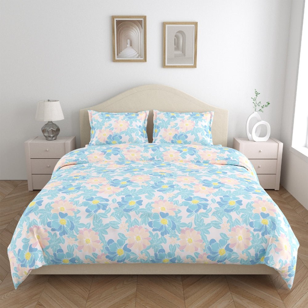 Petal Veil 100% Combed Cotton 144 TC King Flat Bedsheet - Bedsheets | haus & kinder