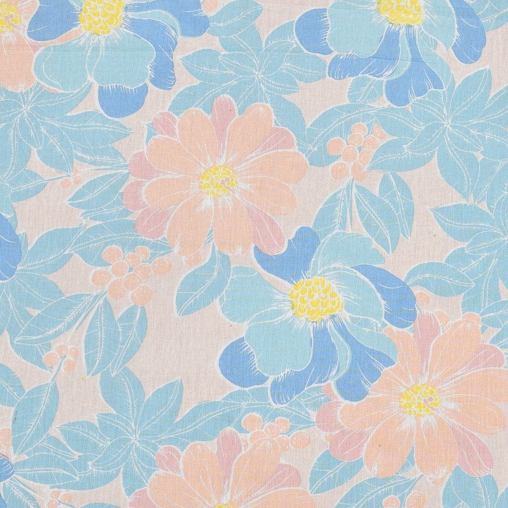 100% Combed Cotton 144 TC Double Flat Bedsheet Petal Veil