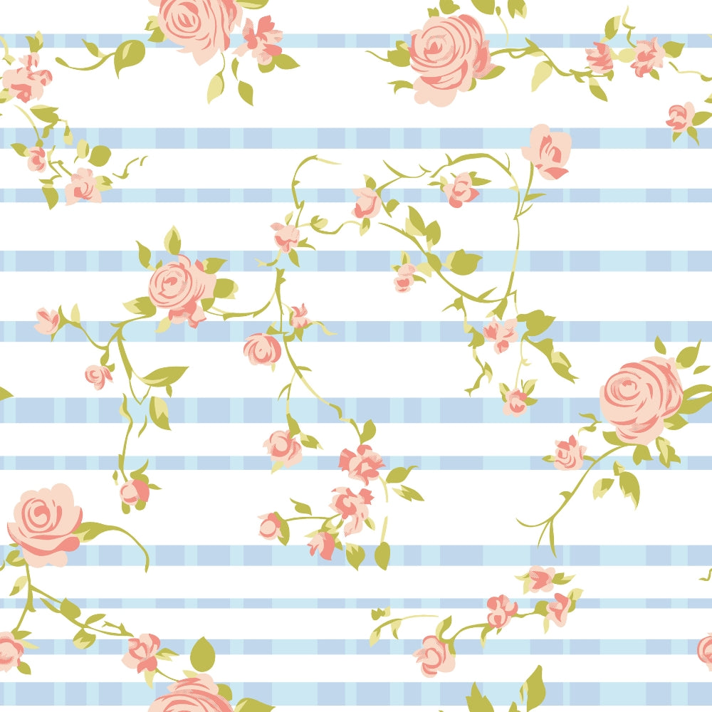 Rosaline Stripes 100% Cotton King Flat Bedsheet, 144 TC