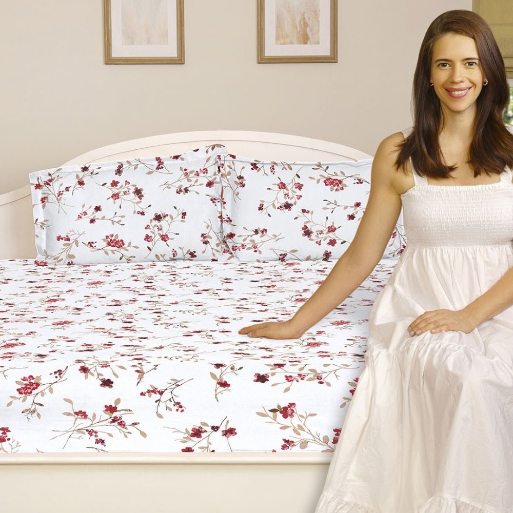 SpringTide 100% Cotton Double Size Bedsheet, 144 TC - Bedsheets | haus & kinder