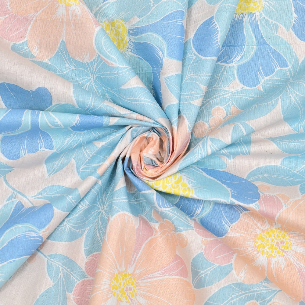 100% Combed Cotton 144 TC King Fitted Bedsheet Petal Veil