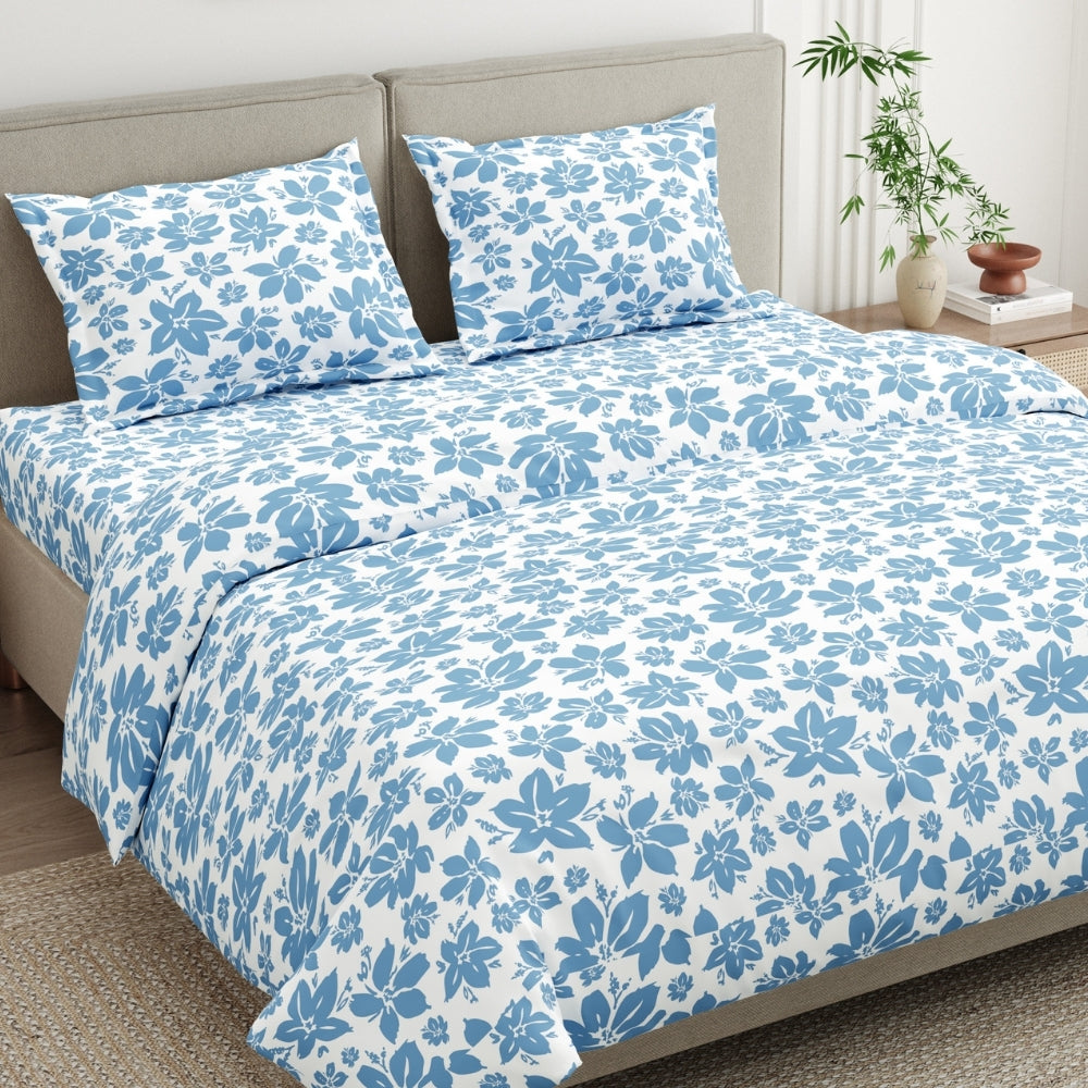 Bluebell Whisper 100% Cotton King Bedsheet, 144 TC