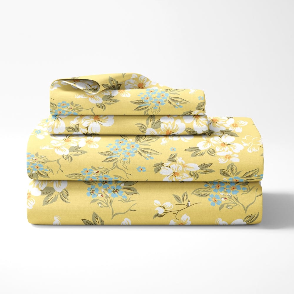 100% Combed Cotton 144 TC Double Fitted Bedsheet Floroise