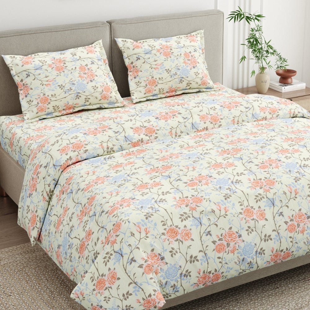 Petal haze 100% Combed Cotton 144 TC King Flat Bedsheet - Bedsheets | haus & kinder