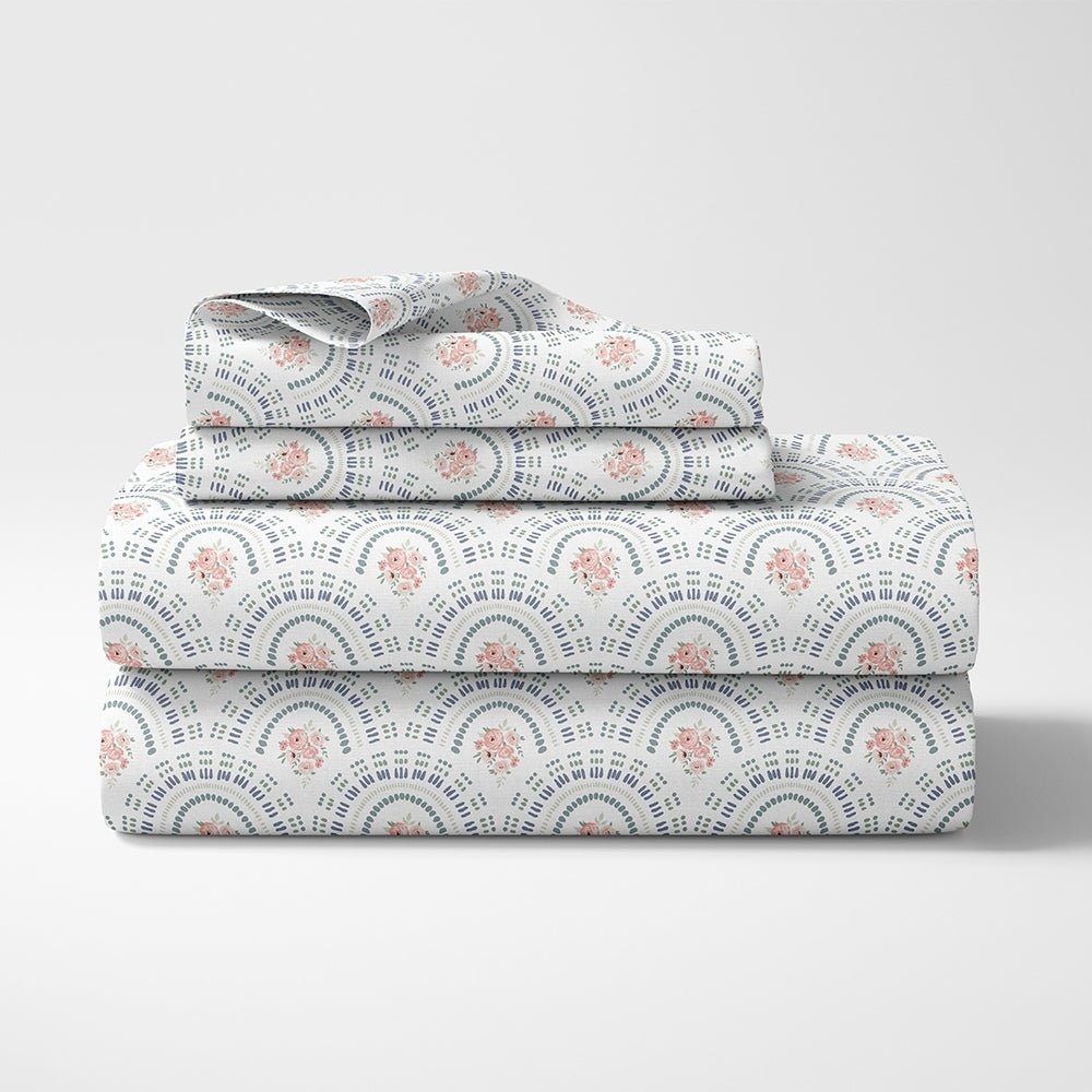 Ring Spun 100% Cotton Double Flat Bedsheet- Breezy Shell - Bedsheets | haus & kinder