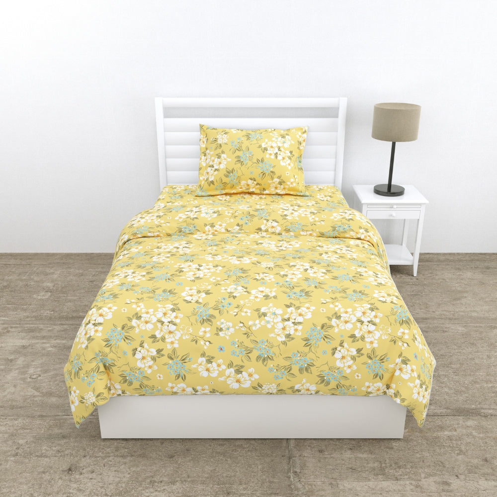 100% Combed Cotton 144 TC Single Flat Bedsheet Floroise