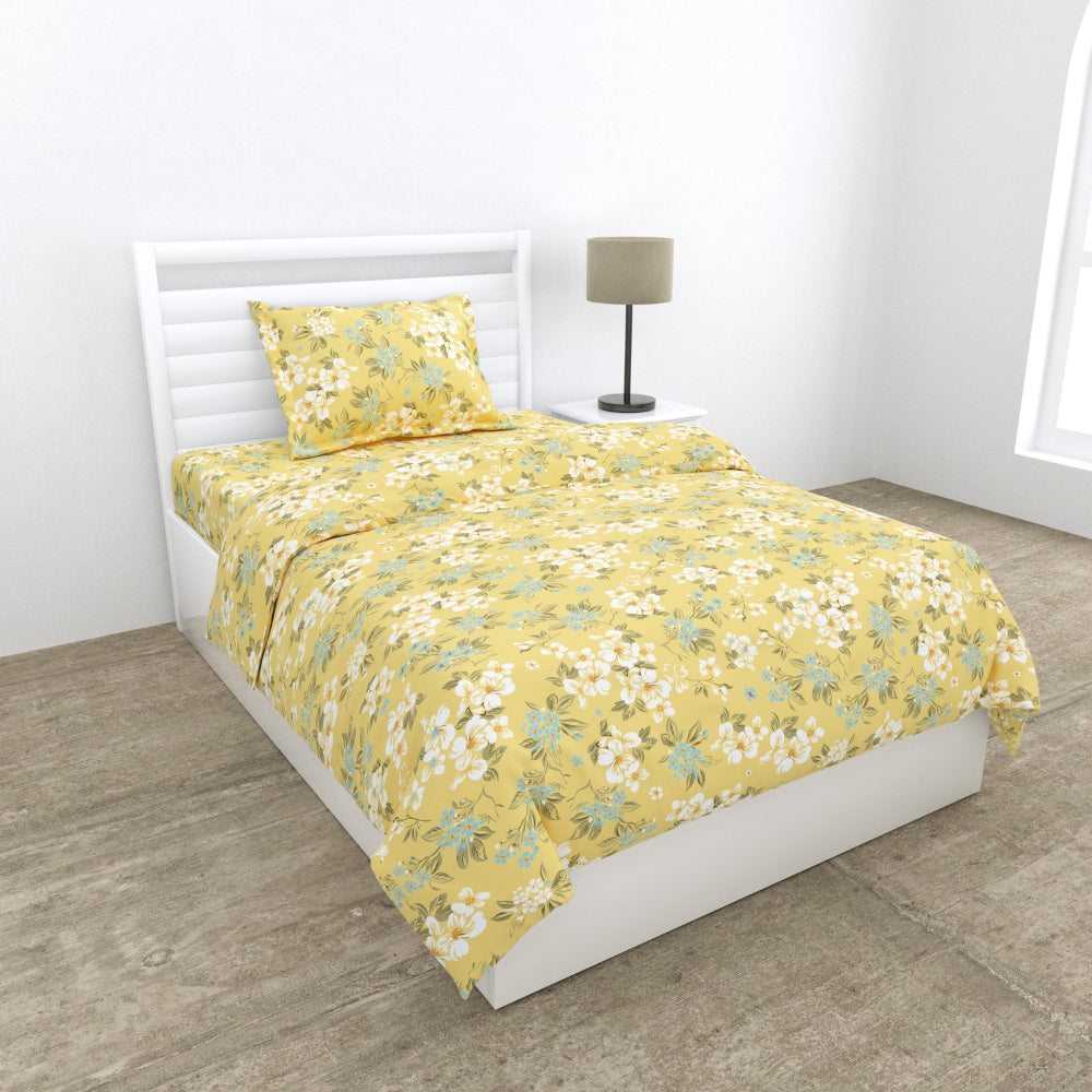 100% Combed Cotton 144 TC Single Flat Bedsheet Floroise