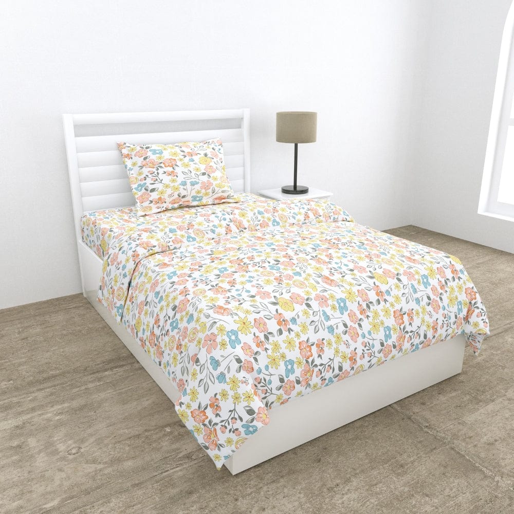 100% Combed Cotton 144 TC Single Flat Bedsheet Island Bloom