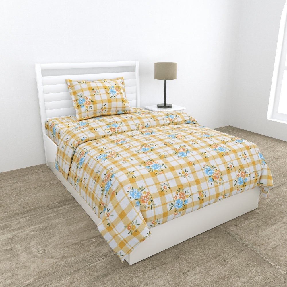 100% Combed Cotton 144 TC Single Flat Bedsheet Iris Whisper