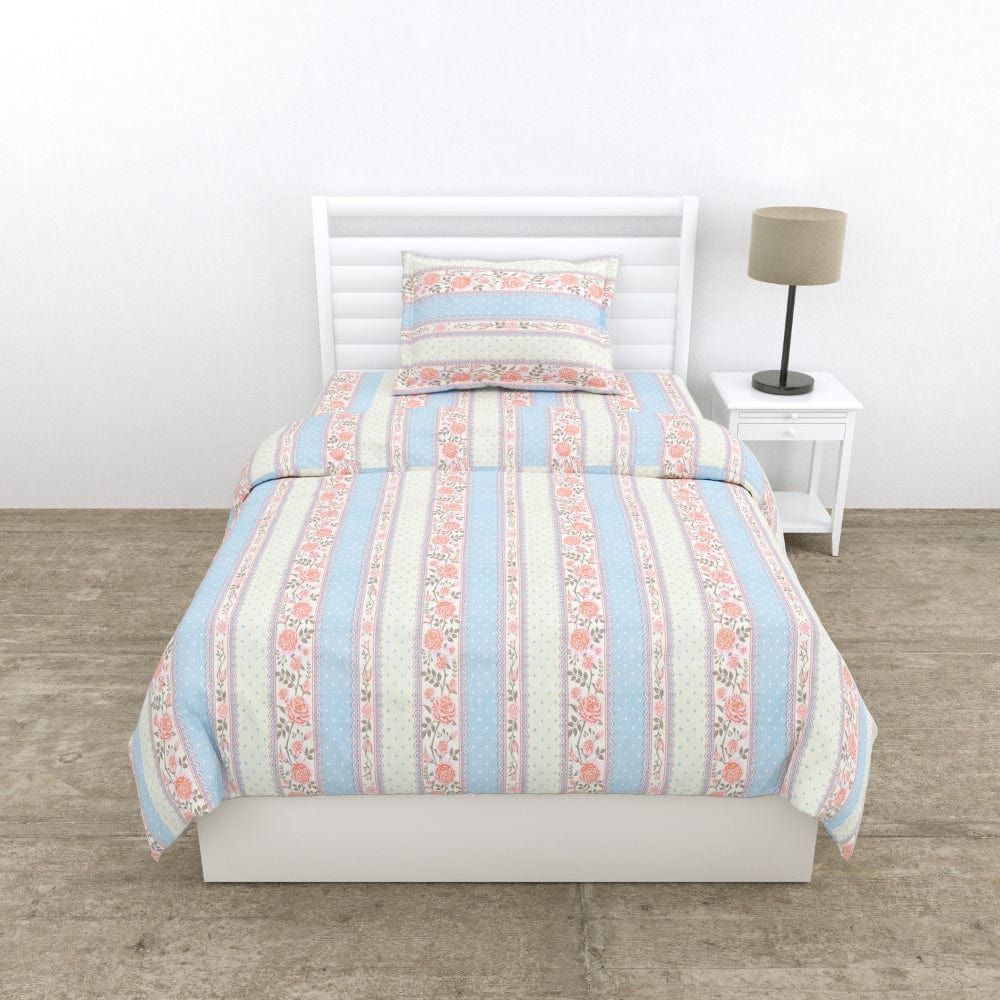 100% Combed Cotton 144 TC Single Flat Bedsheet Oribella Bloom