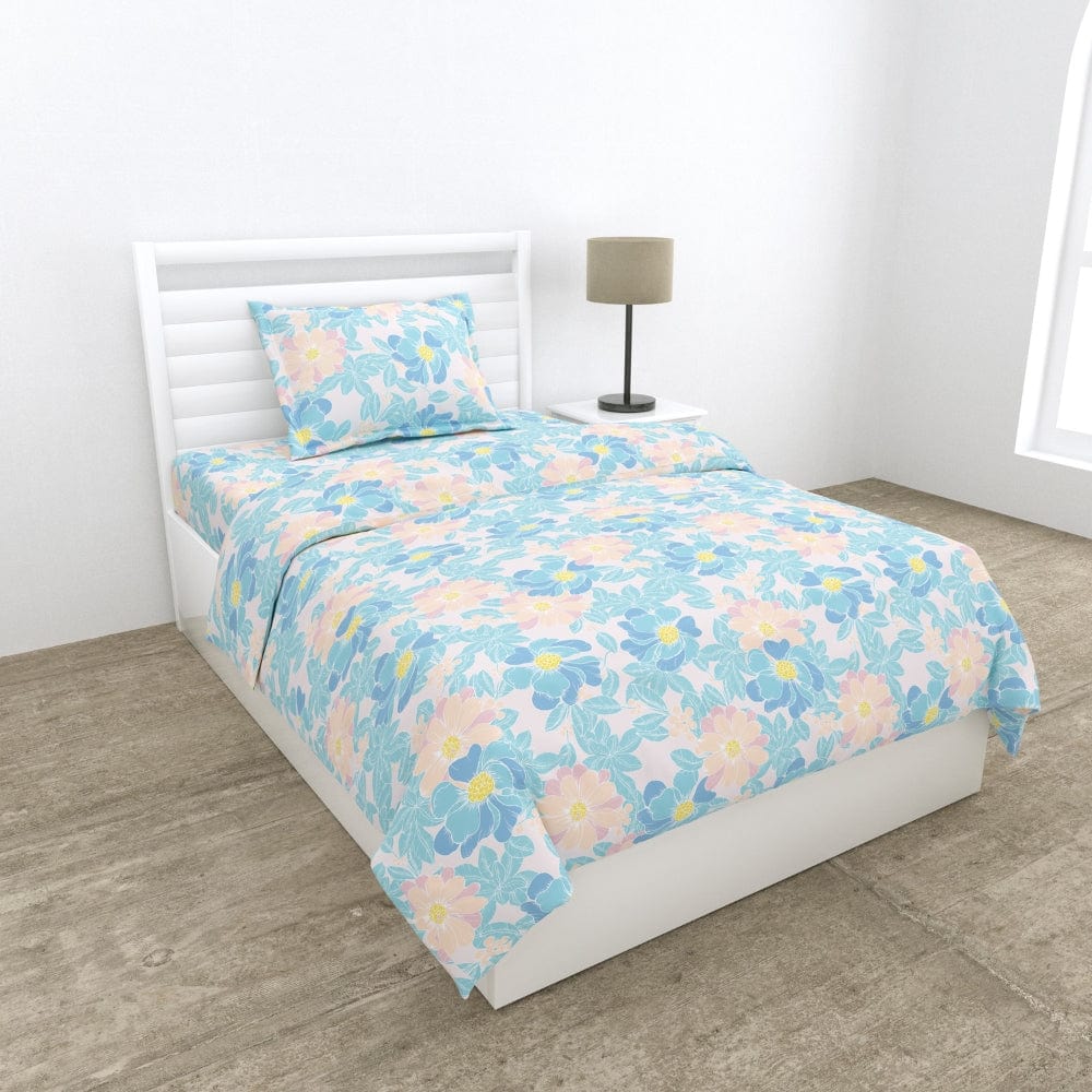 100% Combed Cotton 144 TC Single Flat Bedsheet Petal Veil