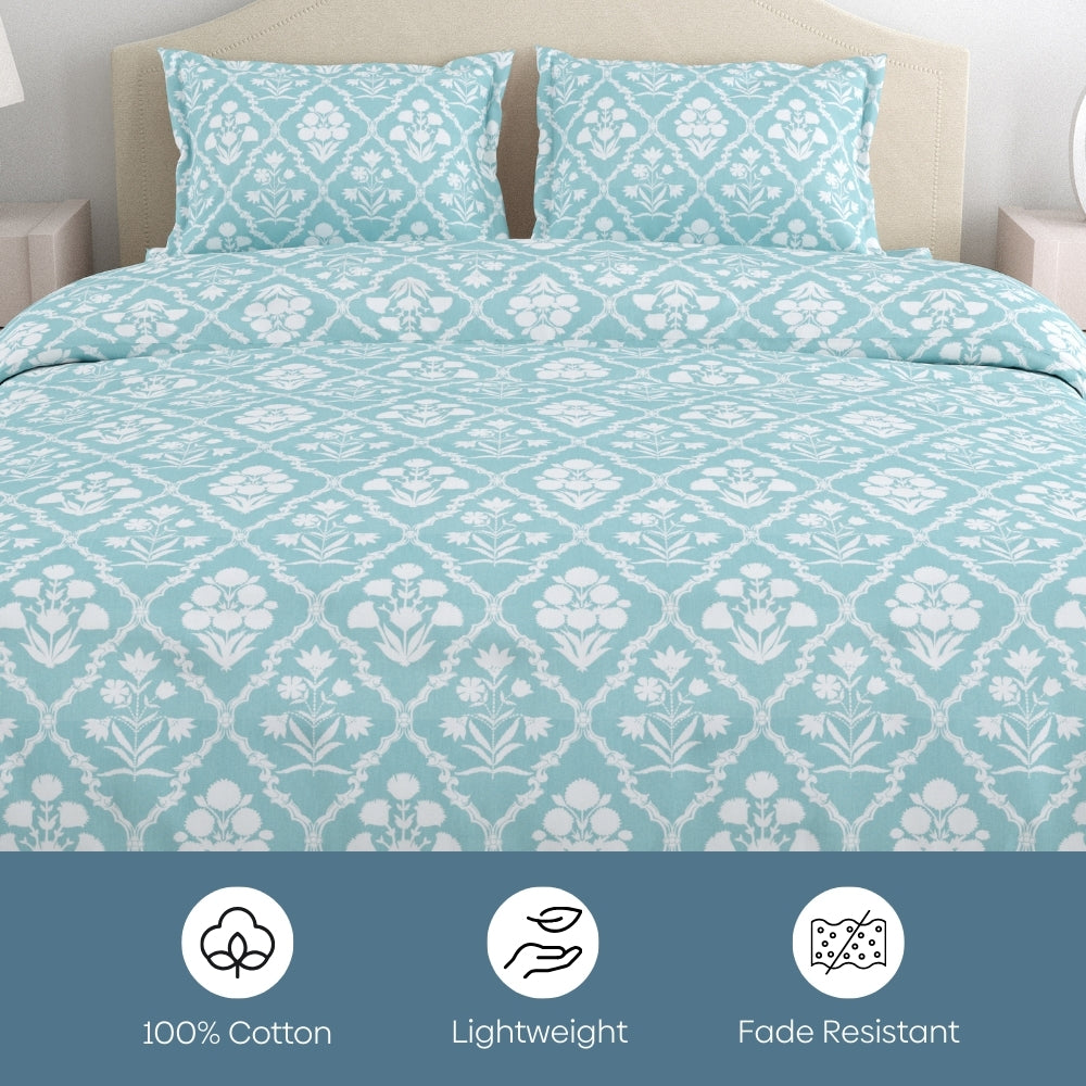 Heritage Hues 186 TC Cotton 100% Printed Flat King Bedsheet