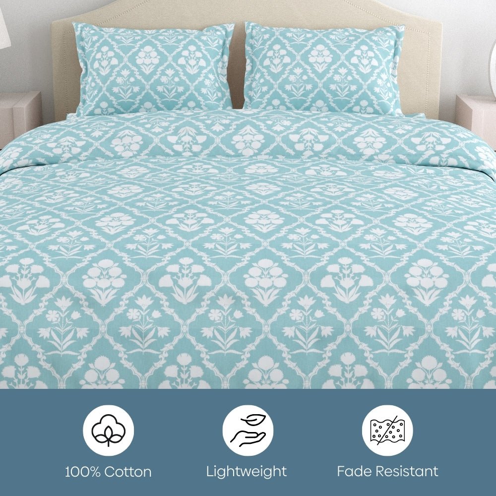 Heritage Hues 186 TC Cotton 100% Printed Flat King Bedsheet - Bedsheets | haus & kinder