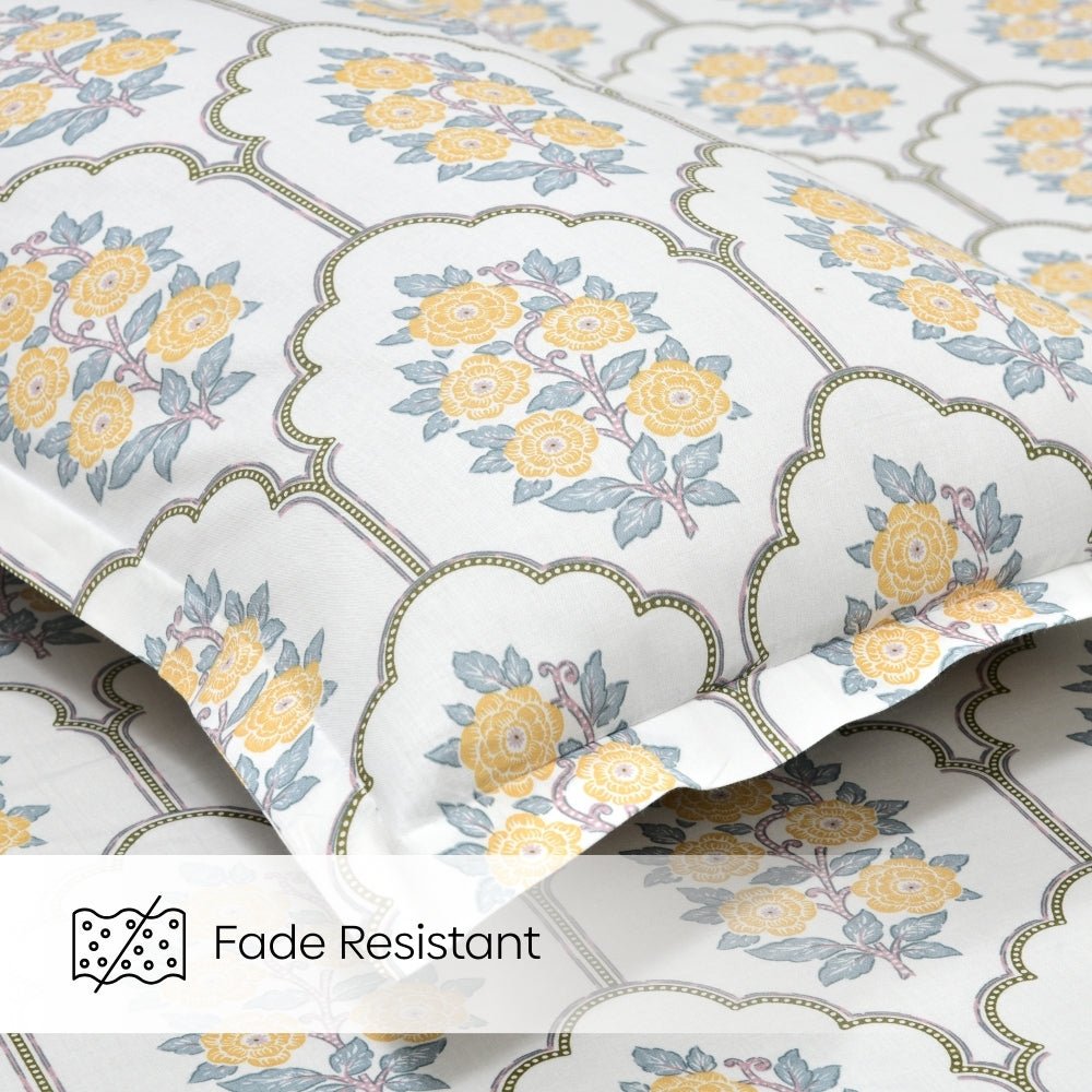 Celebration in Bloom Combed Cotton Double Bedsheet, 186 TC - Bedsheets | haus & kinder
