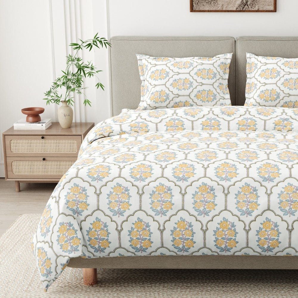 Celebration in Bloom Combed Cotton Double Bedsheet, 186 TC - Bedsheets | haus & kinder