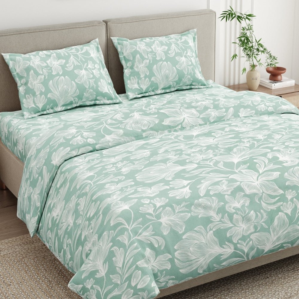 Garden of Memories Combed Cotton Double Bedsheet, 186 TC - Bedsheets | haus & kinder