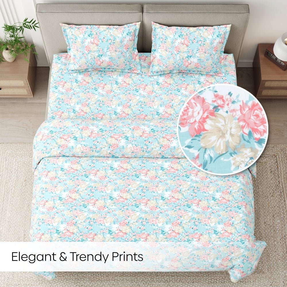 Ornate Whispers Combed Cotton King Bedsheet, 186 TC - Bedsheets | haus & kinder