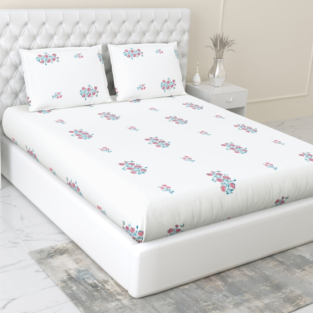 Combed Cotton Double Bedsheet Festive Harmony, 186 TC