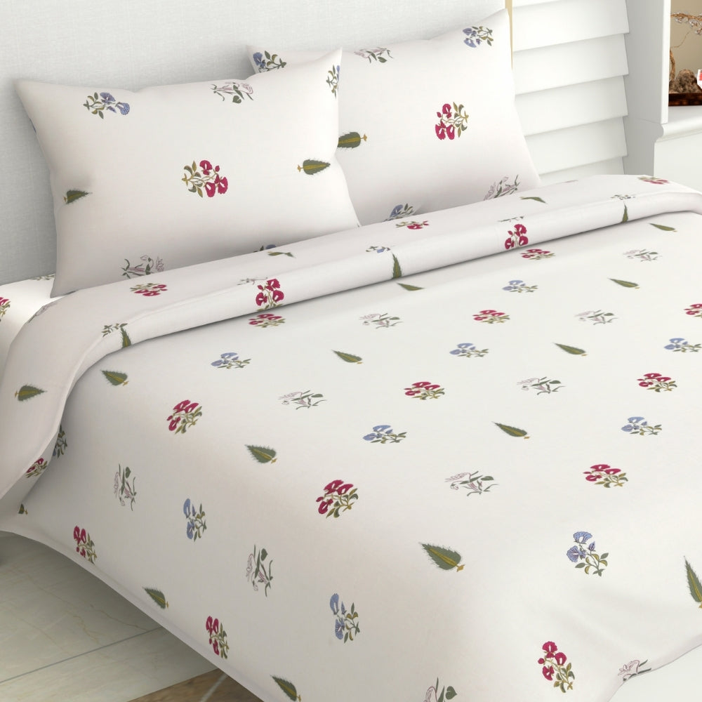 The Garden of Joy 100% Cotton Double Size Bedsheet, 186 TC