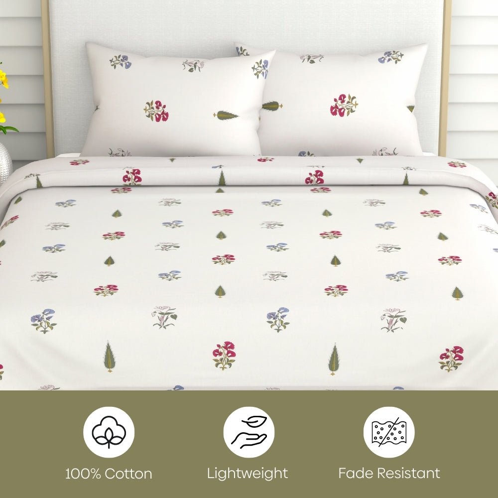 The Garden of Joy 100% Cotton Double Size Bedsheet, 186 TC - Bedsheets | haus & kinder