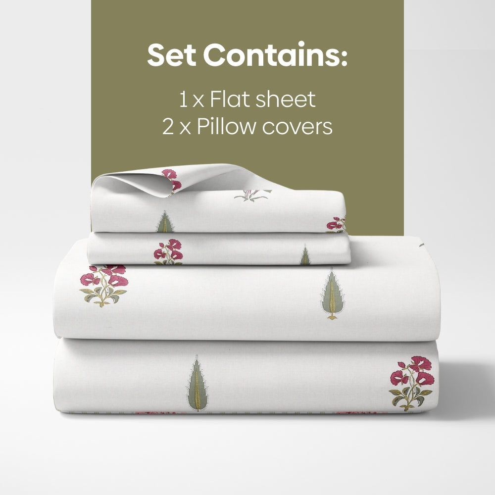 The Garden of Joy 100% Cotton Double Size Bedsheet, 186 TC