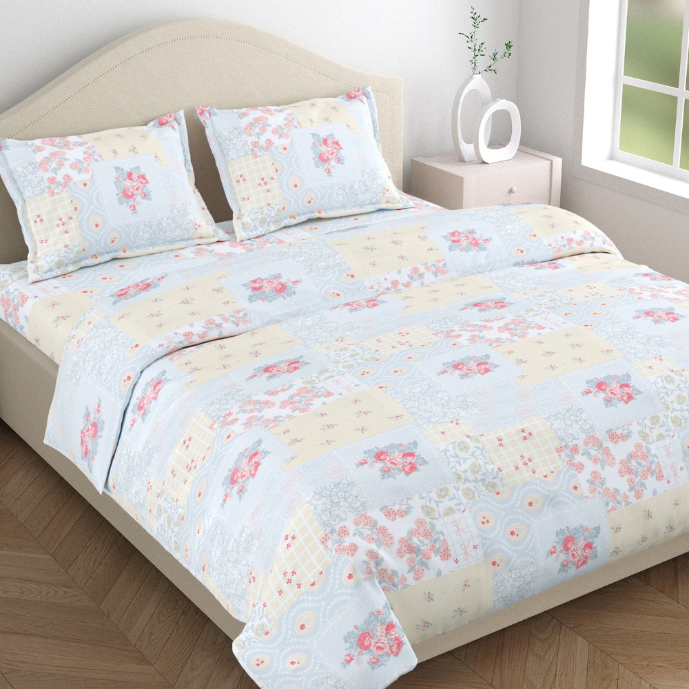 Combed Cotton King Bedsheet Blooming Heritage, 186 TC