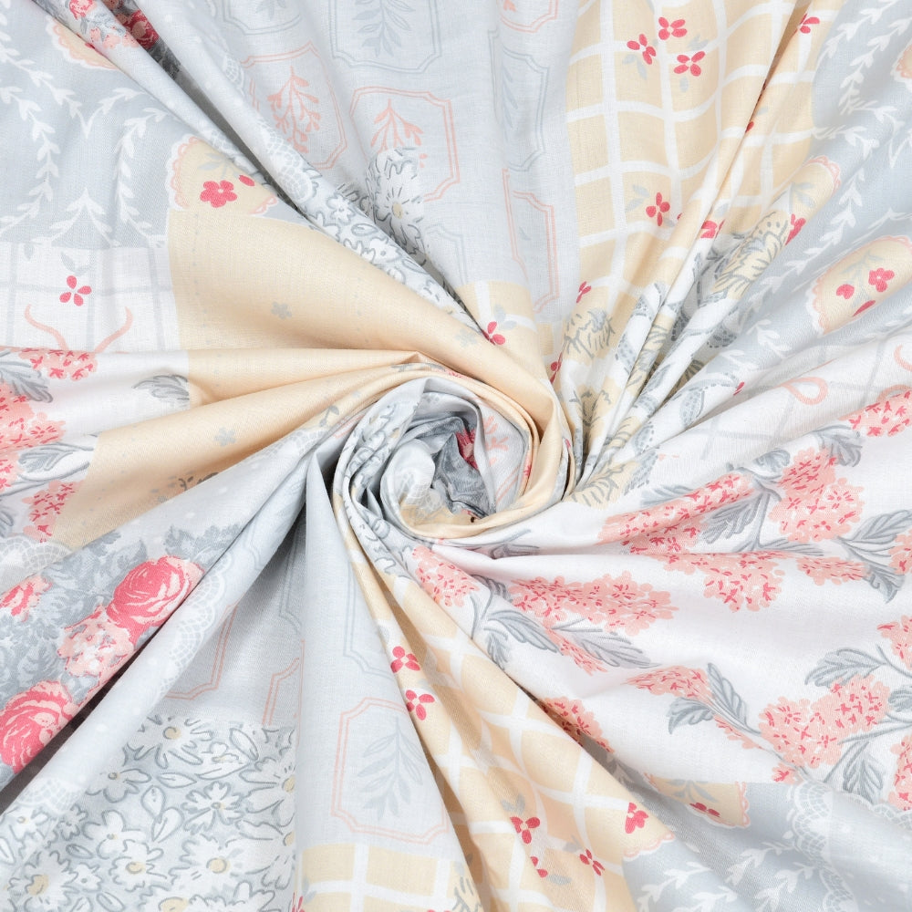 Combed Cotton King Bedsheet Blooming Heritage, 186 TC