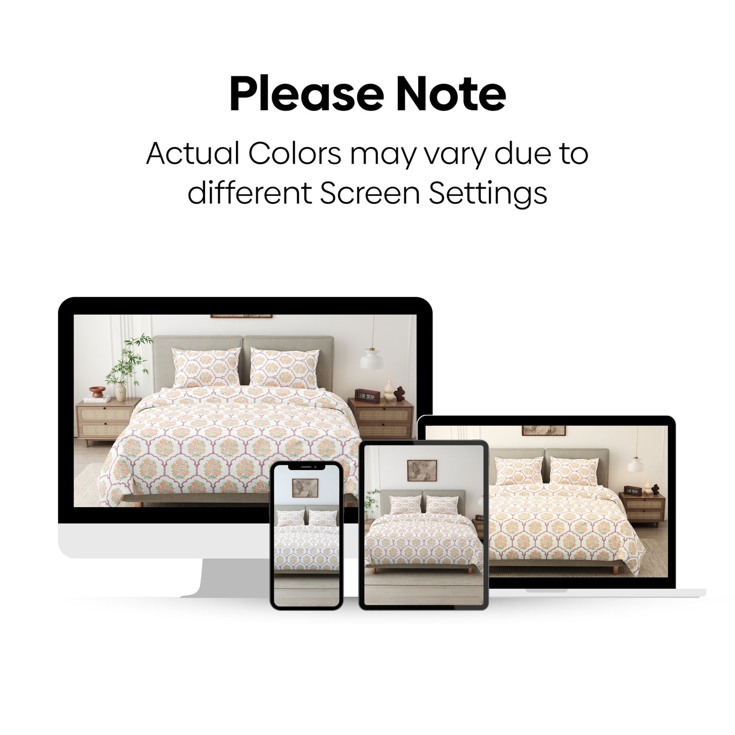 Heritage Blossom Combed Cotton King Bedsheet, 186 TC