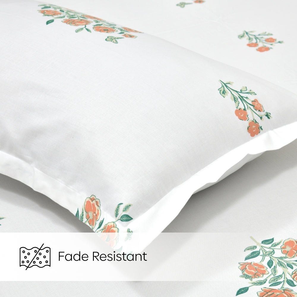 Petals of Tradition Combed Cotton King Bedsheet, 186 TC - Bedsheets | haus & kinder