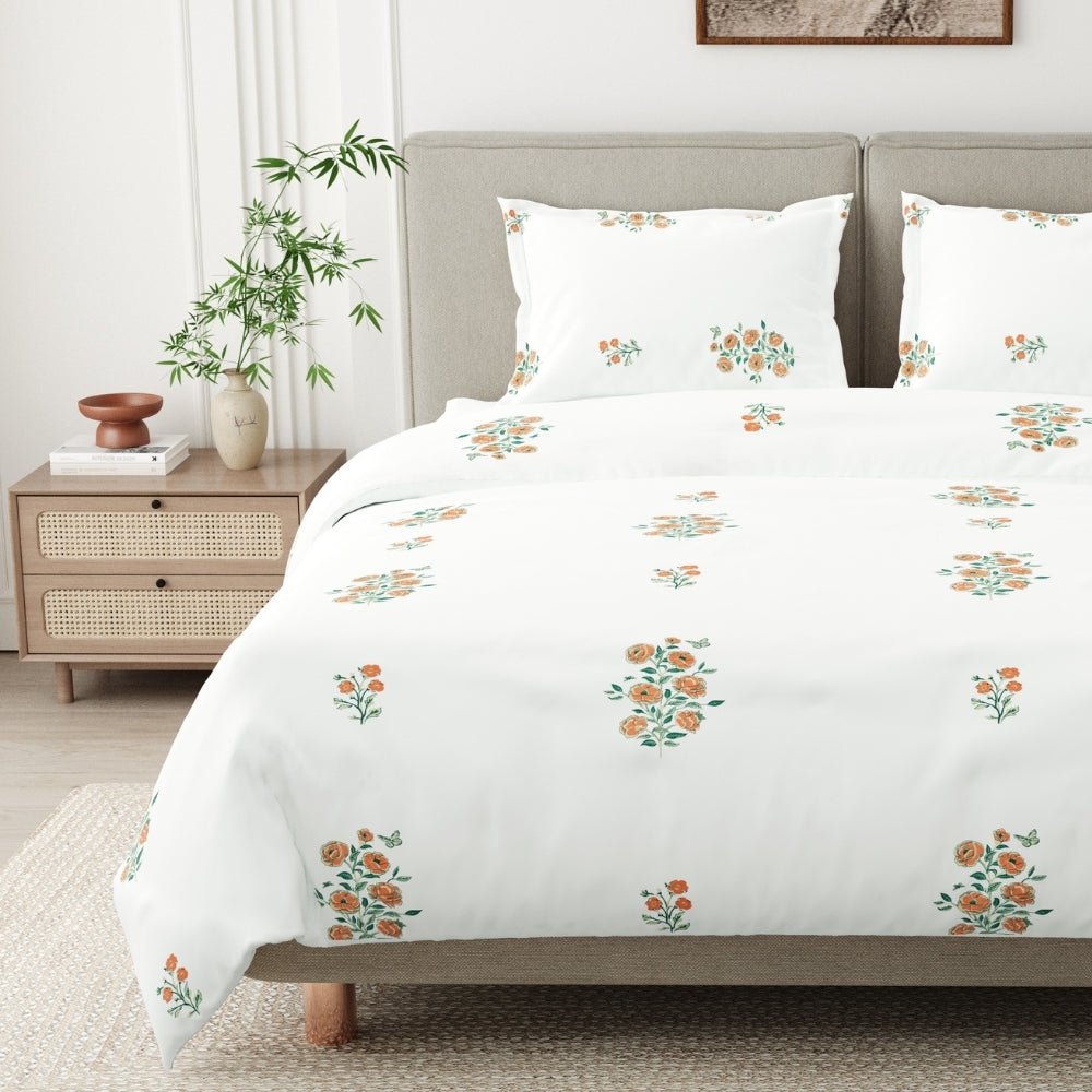 Petals of Tradition Combed Cotton King Bedsheet, 186 TC - Bedsheets | haus & kinder