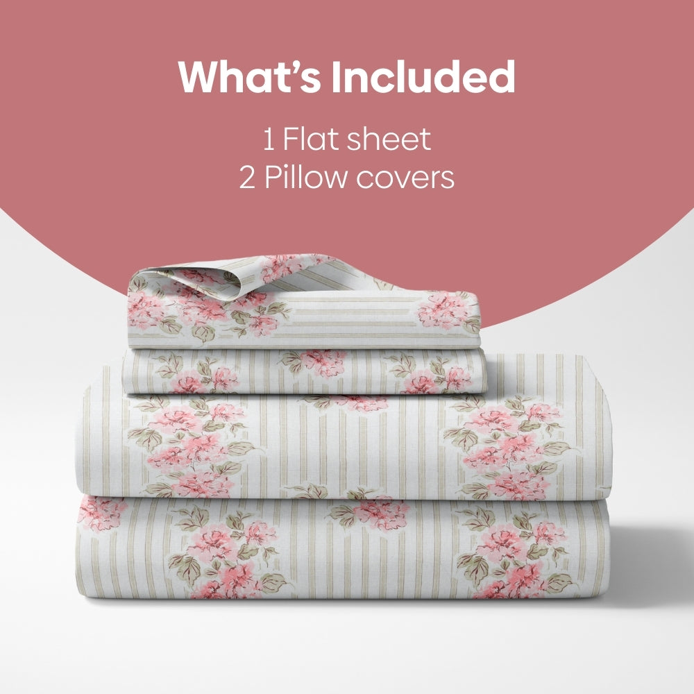 Radiance in Bloom Combed Cotton King Bedsheet , 186 TC