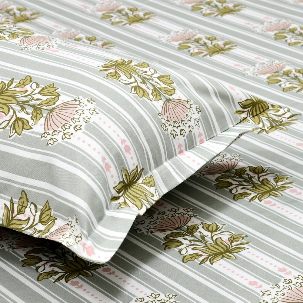 Heritage Garden 100% Cotton Double Size Bedsheet, 186TC - Bedsheets | haus & kinder