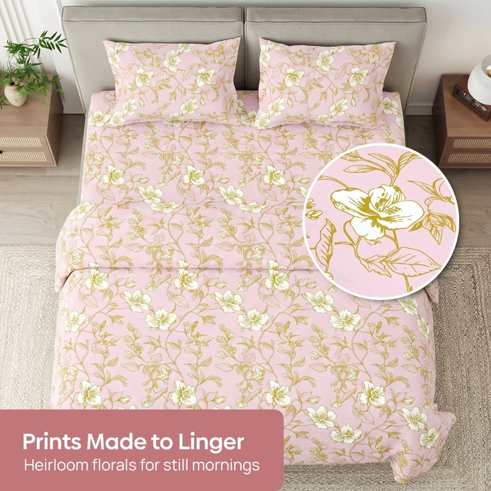 Soft Haze Lime 100% Cotton King Flat Bedsheet, 186 TC