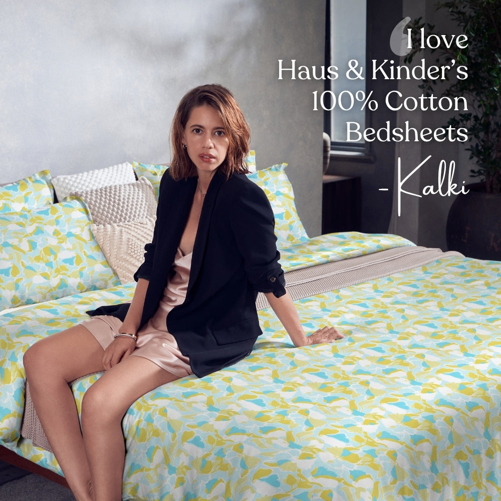 Summer Mirage 100% Cotton Double Flat Bedsheet, 186 TC