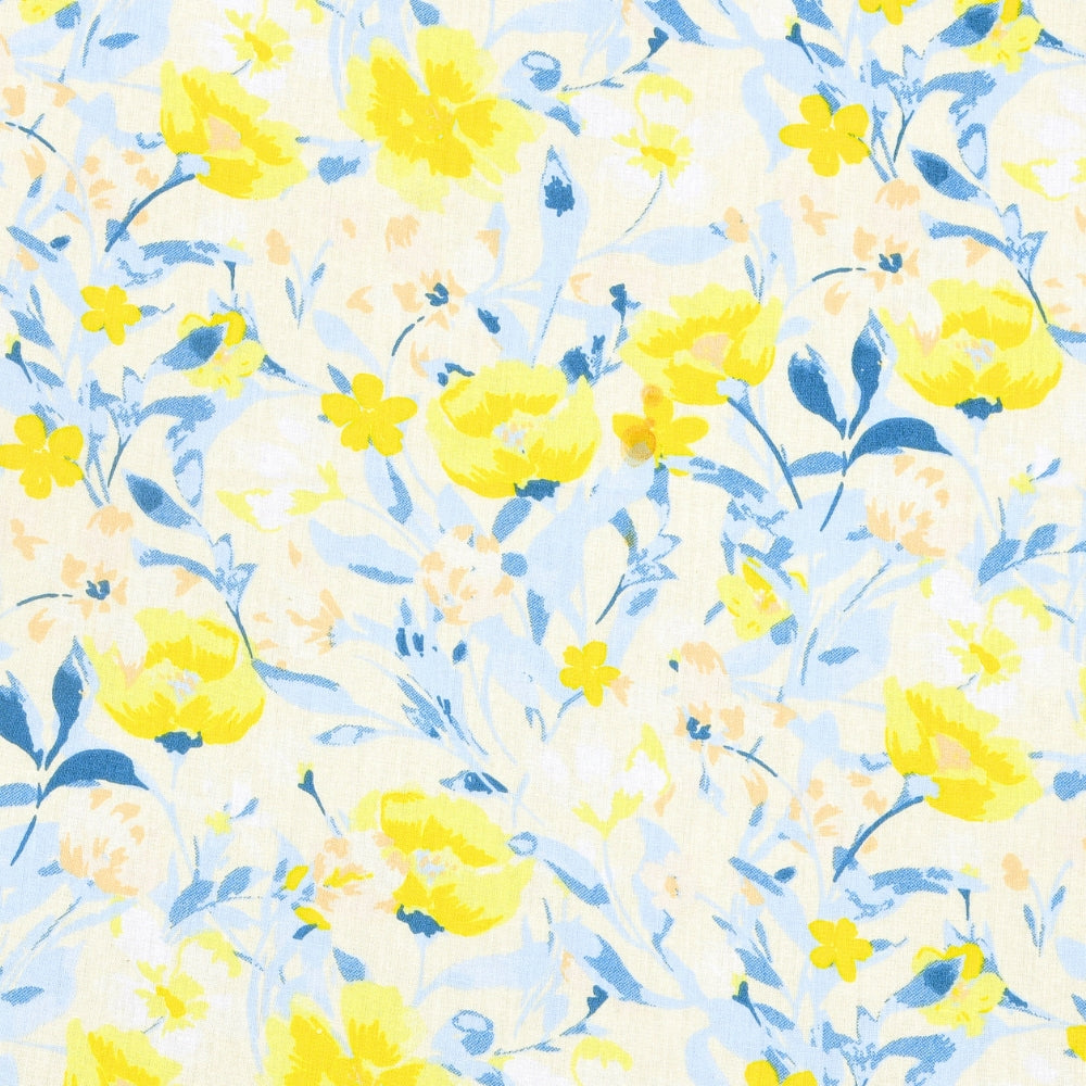 100% Cotton Single Fitted 186 TC Bedsheet, Floravue, Multicolor