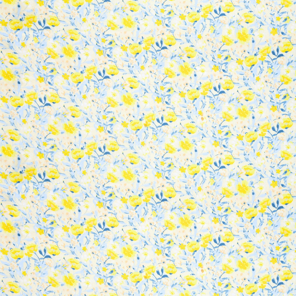 100% Cotton Single Fitted 186 TC Bedsheet, Floravue, Multicolor