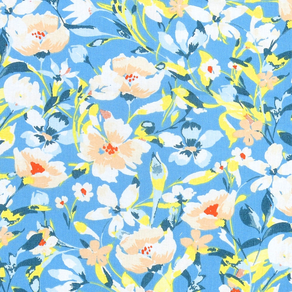 100% Cotton Single Fitted 186 TC Bedsheet, Everbelle, Blue