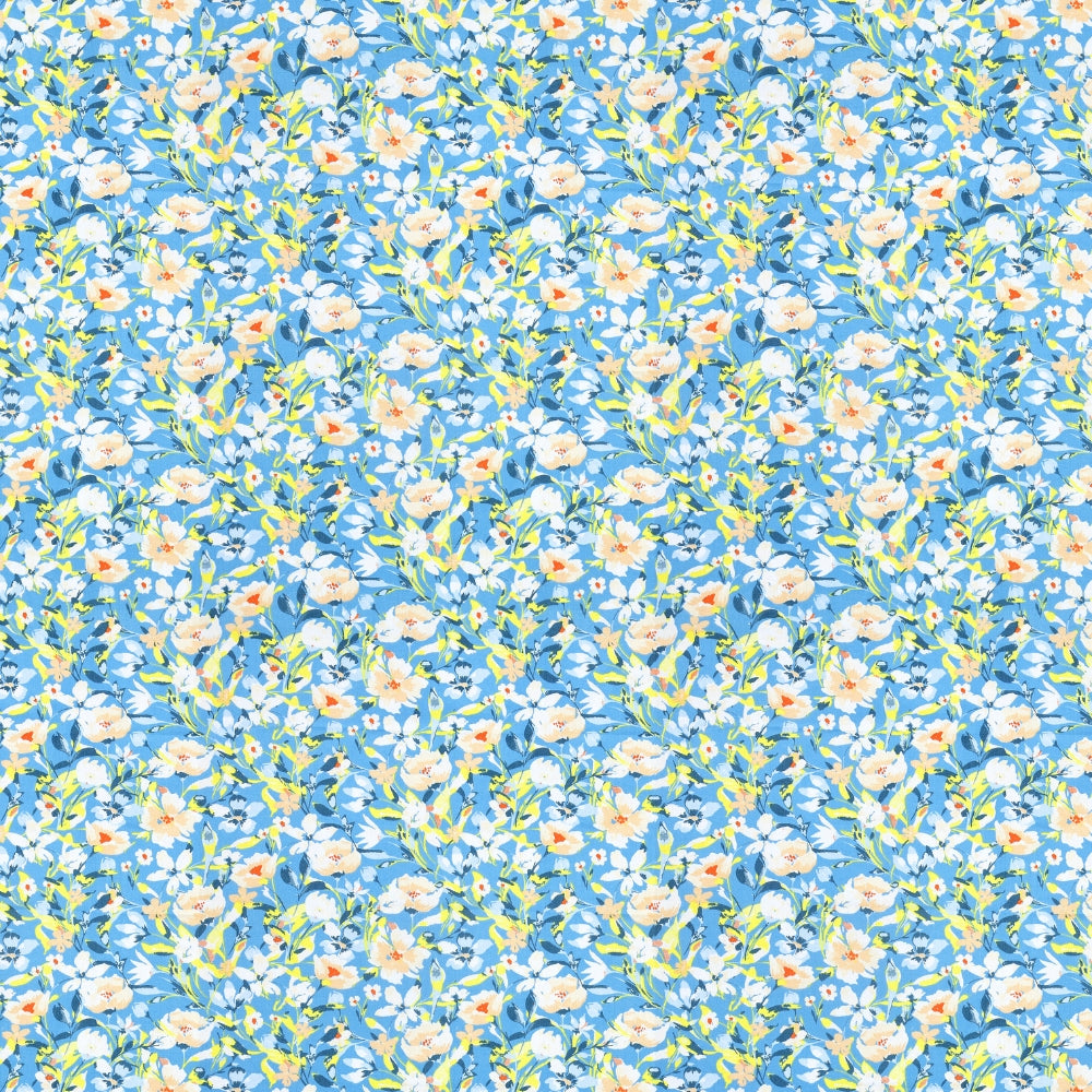 100% Cotton Single Flat 186 TC Bedsheet, Everbelle, Blue