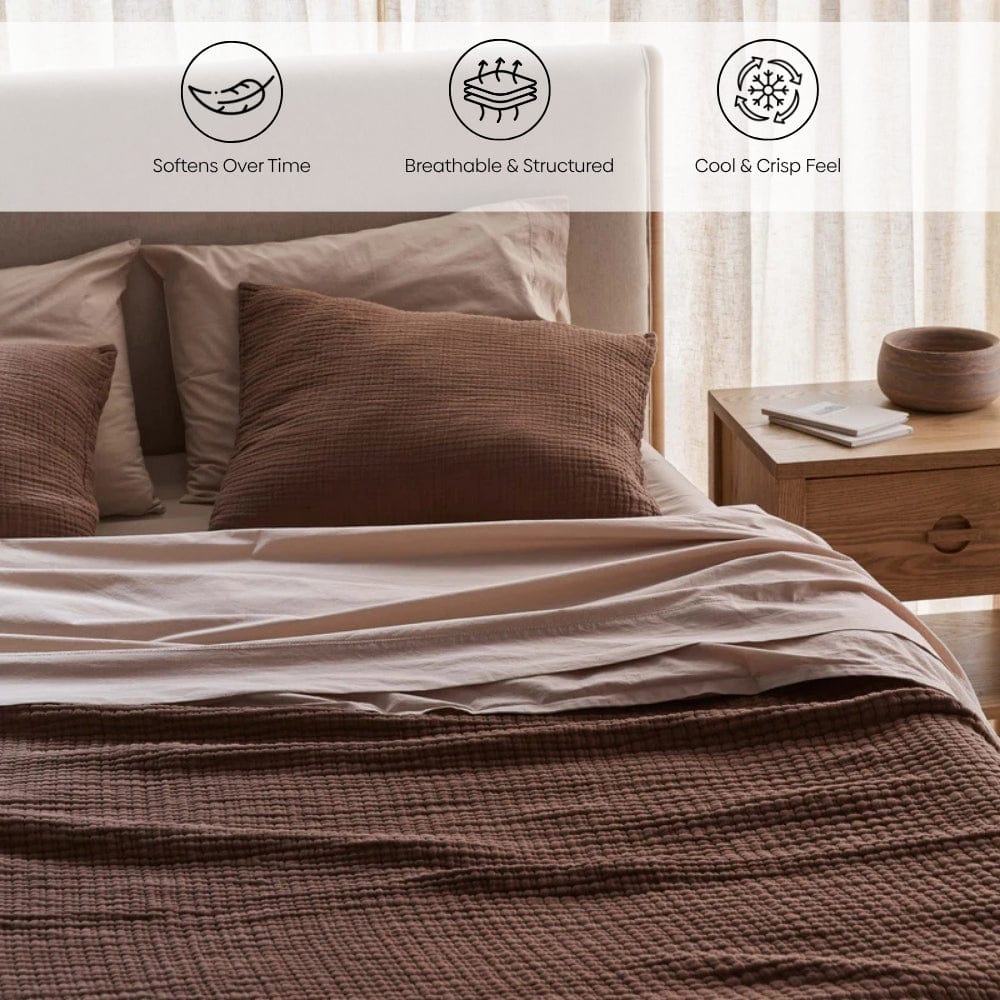Organic Cotton King Flat Sheet- Rose Whisper 300 TC Percale