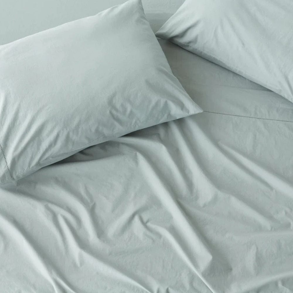 Organic Cotton King Flat Sheet- Coastal Calm 300 TC Percale