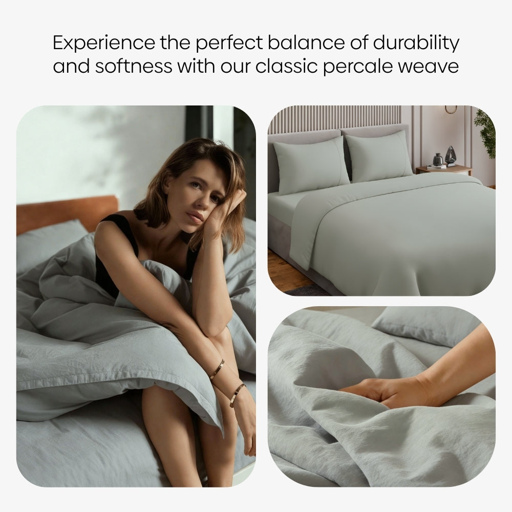 Organic Cotton Bedsheet - Coastal Calm 300 TC Percale