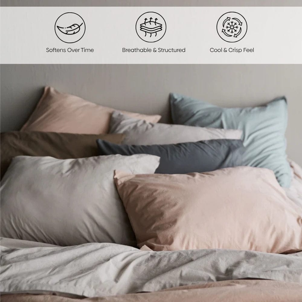 Organic Cotton King Flat Sheet- Coastal Calm 300 TC Percale