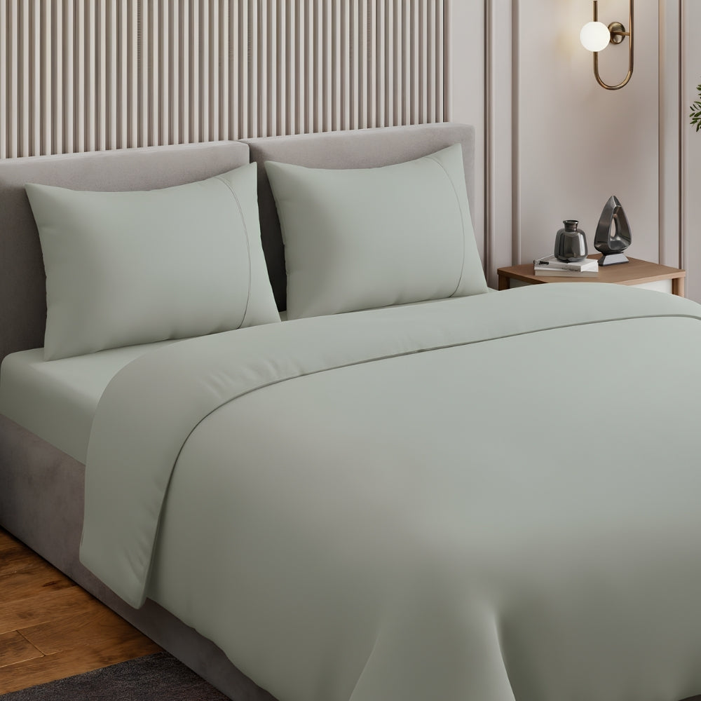 Organic Cotton Bedsheet - Coastal Calm 300 TC Percale