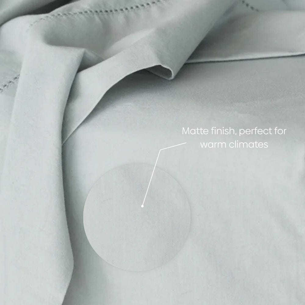 Organic Cotton King Flat Sheet- Coastal Calm 300 TC Percale