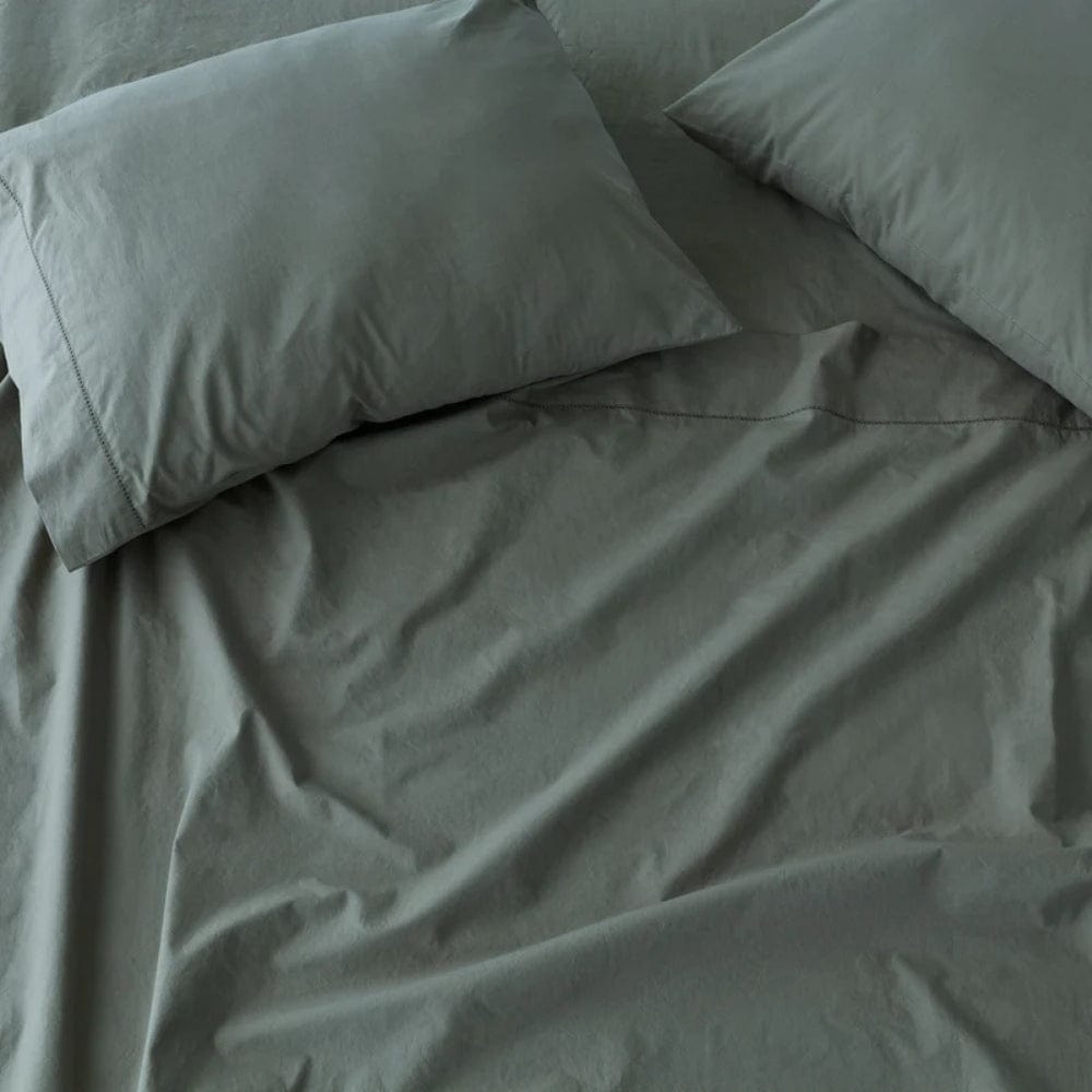 Organic Cotton King Flat Sheet- Deep Drift 300 TC Percale
