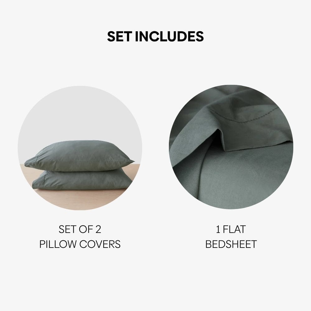Organic Cotton King Flat Sheet- Deep Drift 300 TC Percale