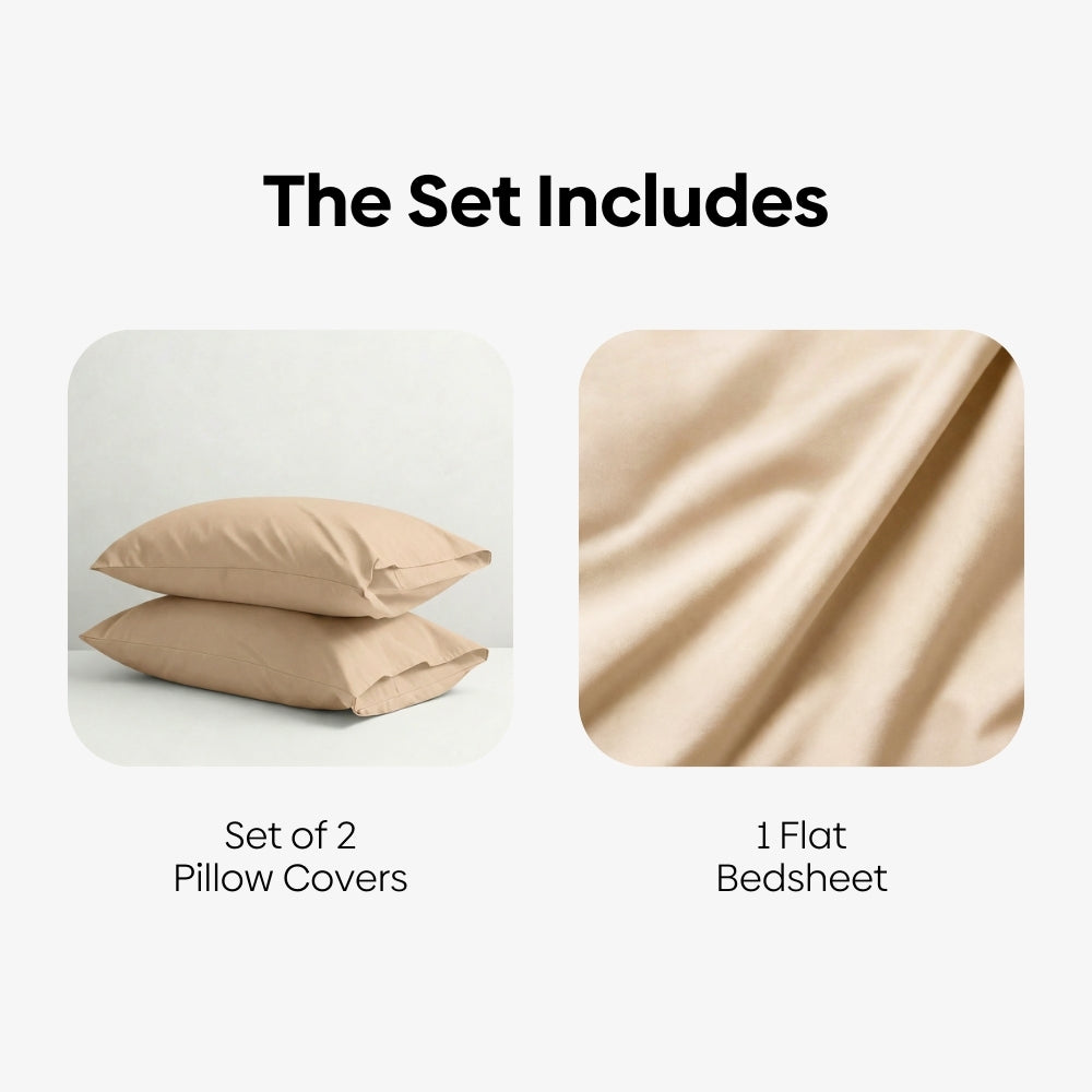 Organic Cotton Bedsheet- Rose Whisper 300 TC Percale