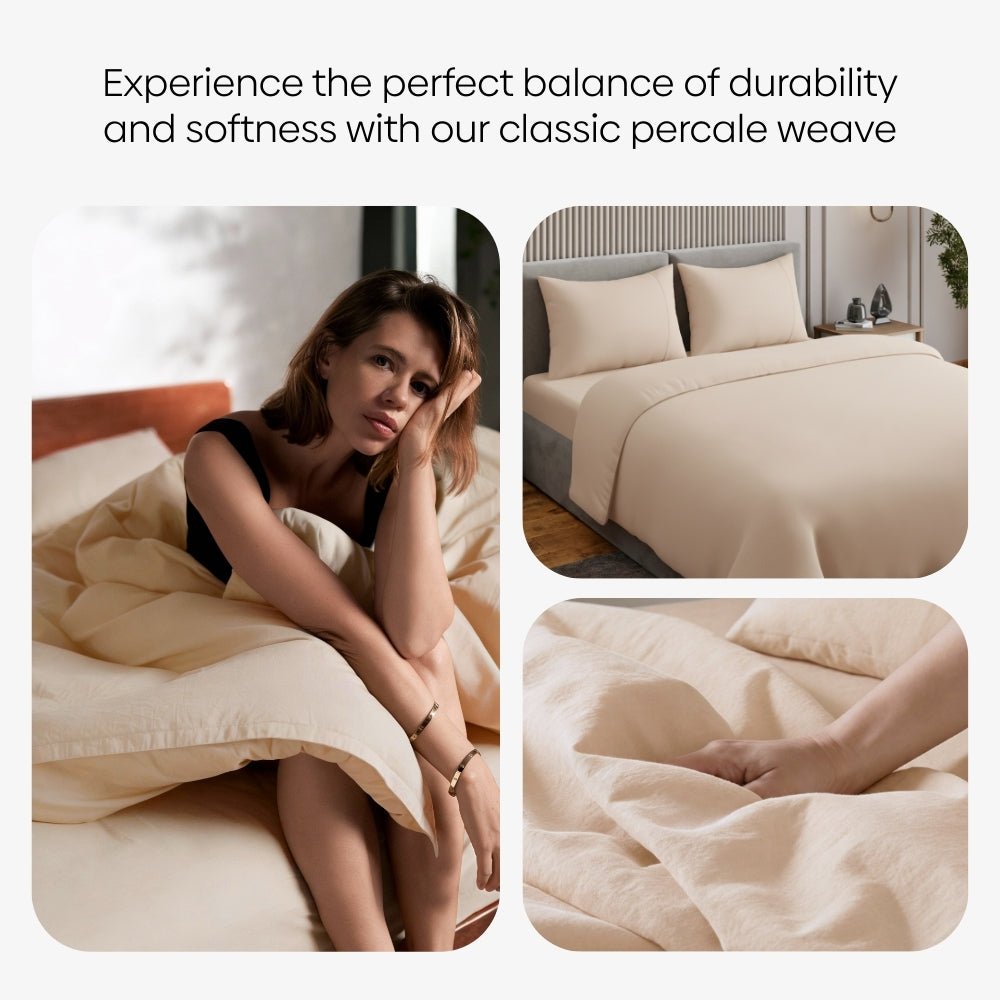 Organic Cotton Bedsheet- Rose Whisper 300 TC Percale - Bedsheets | haus & kinder