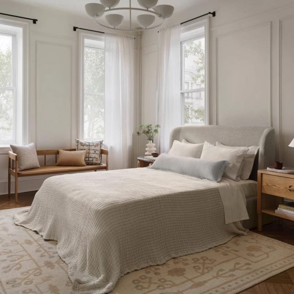 Organic Cotton King Flat Sheet- Vanilla Dawn 300 TC Percale